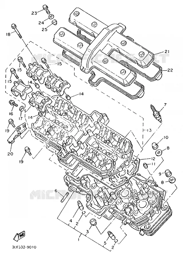 CILINDERKOP Yamaha MOTO 1000 1989 FZR  FZR1000