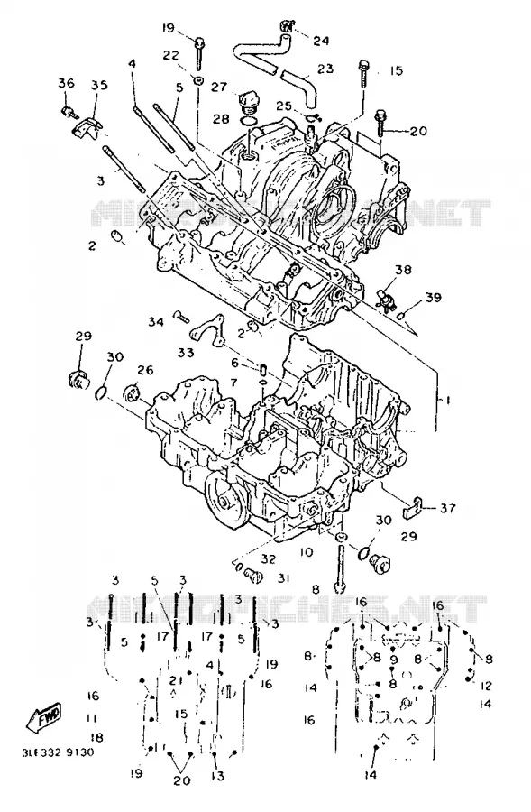 CARTERDELEN Yamaha MOTO 1000 1990 FZR  FZR1000