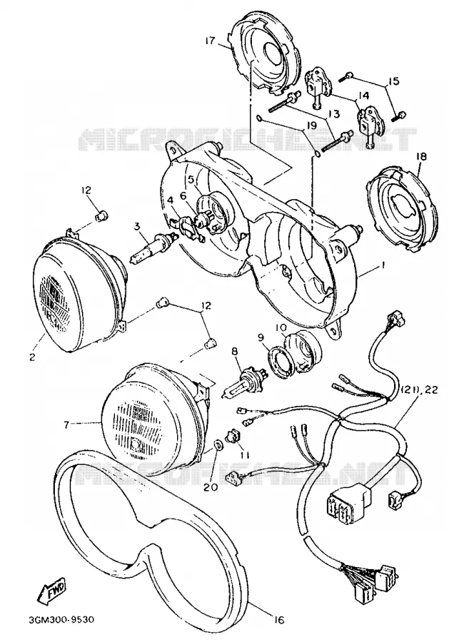 ALTERNATIEF KOPLAMP Yamaha MOTO 1000 1990 FZR  FZR1000