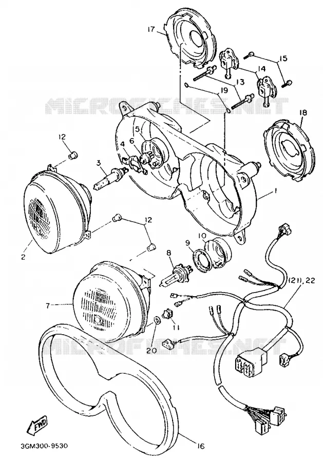 ALTERNATIEF KOPLAMP Yamaha MOTO 1000 1990 FZR  FZR1000
