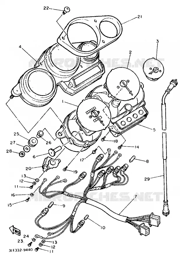 TELLERSET Yamaha MOTO 1000 1990 FZR  FZR1000