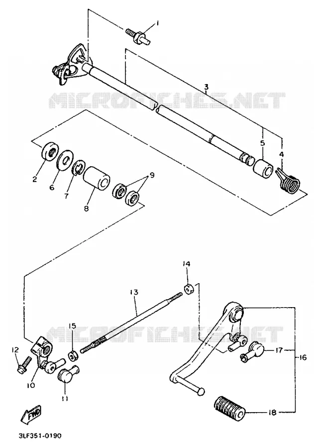 SCHAKEL STANG / PEDAAL Yamaha MOTO 1000 1990 FZR  FZR1000
