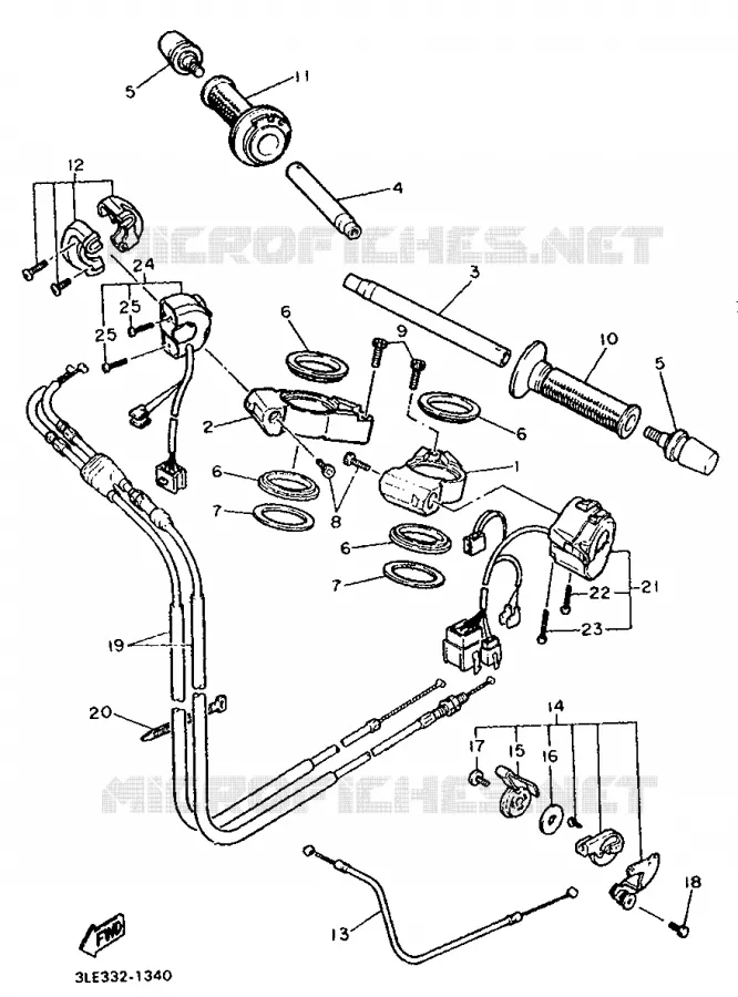 STUUR / KABEL Yamaha MOTO 1000 1991 FZR  FZR1000
