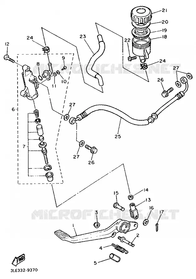 REMPOMP ACHTER Yamaha MOTO 1000 1991 FZR  FZR1000