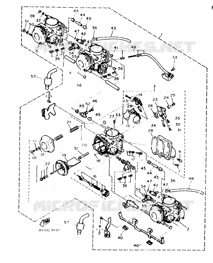 OPTIONELE ONDERDELEN - CARBURATEUR Yamaha MOTO 1000 1991 FZR  FZR1000