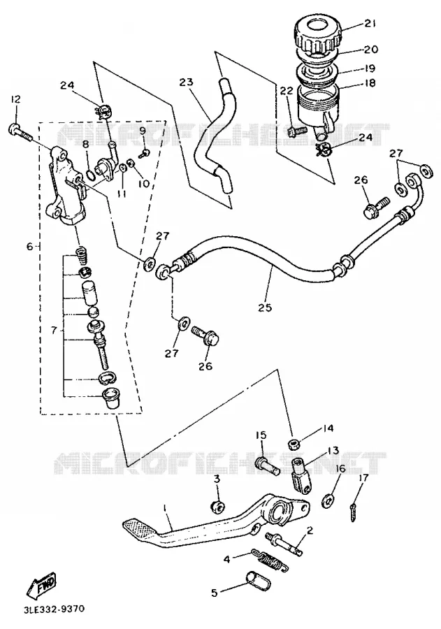 REMPOMP ACHTER Yamaha MOTO 1000 1992 FZR  FZR1000