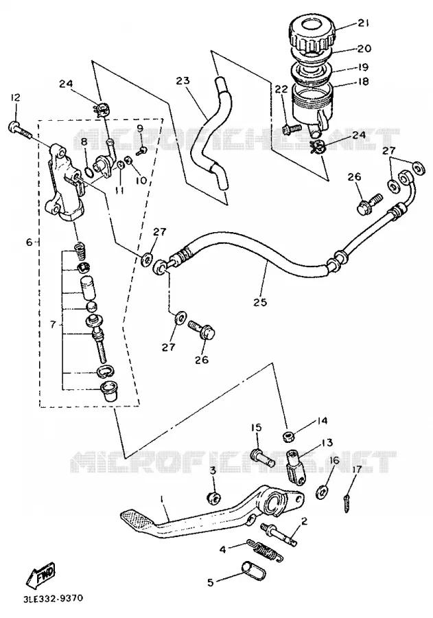 REMPOMP ACHTER Yamaha MOTO 1000 1992 FZR  FZR1000