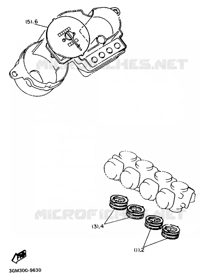ALTERNATIEF INLAAT / TELLER - FOR ENGLAND / IRELAND Yamaha MOTO 1000 1993 FZR  FZR1000
