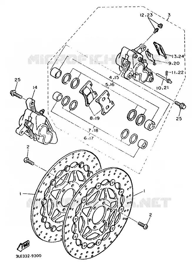 REMKLAUW VOOR Yamaha MOTO 1000 1993 FZR  FZR1000