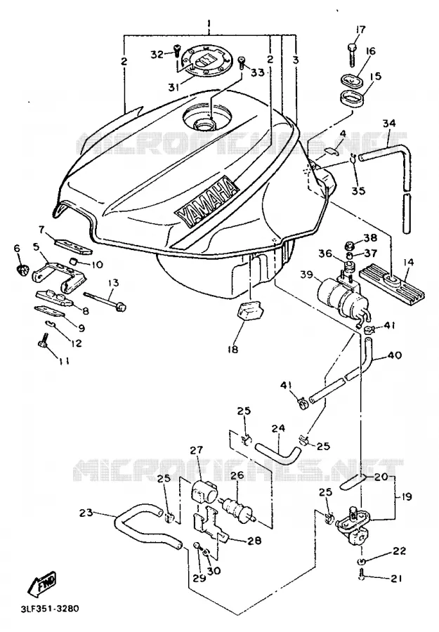 BENZINE TANK Yamaha MOTO 1000 1993 FZR  FZR1000