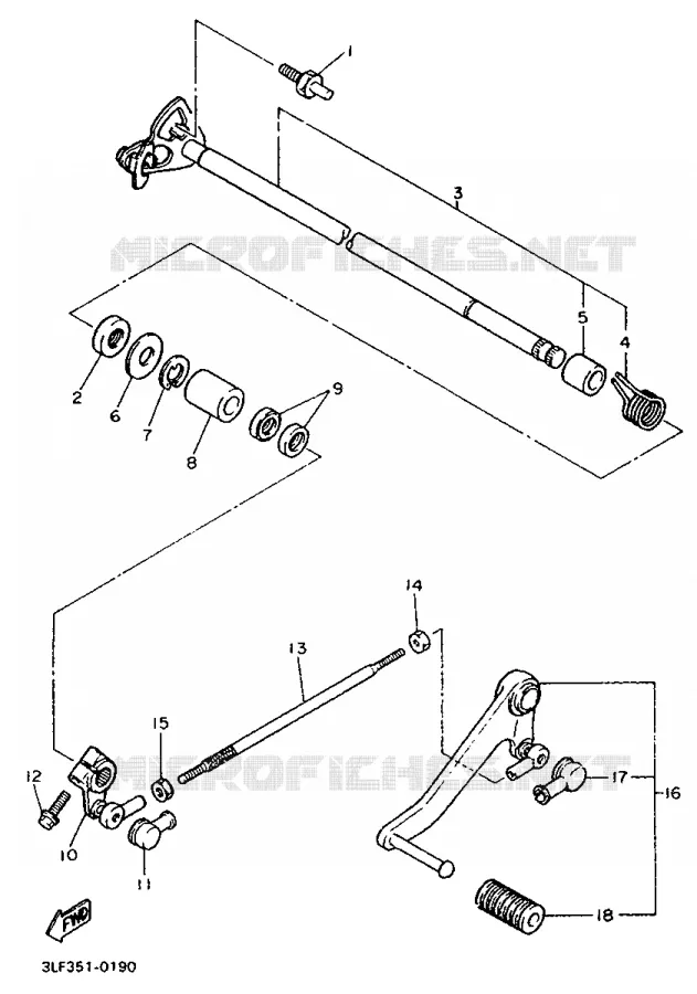 SCHAKEL STANG / PEDAAL Yamaha MOTO 1000 1993 FZR  FZR1000