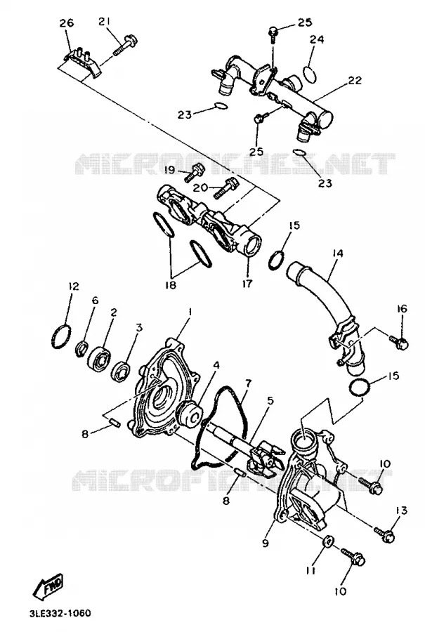 WATERPOMP Yamaha MOTO 1000 1994 FZR  FZR1000