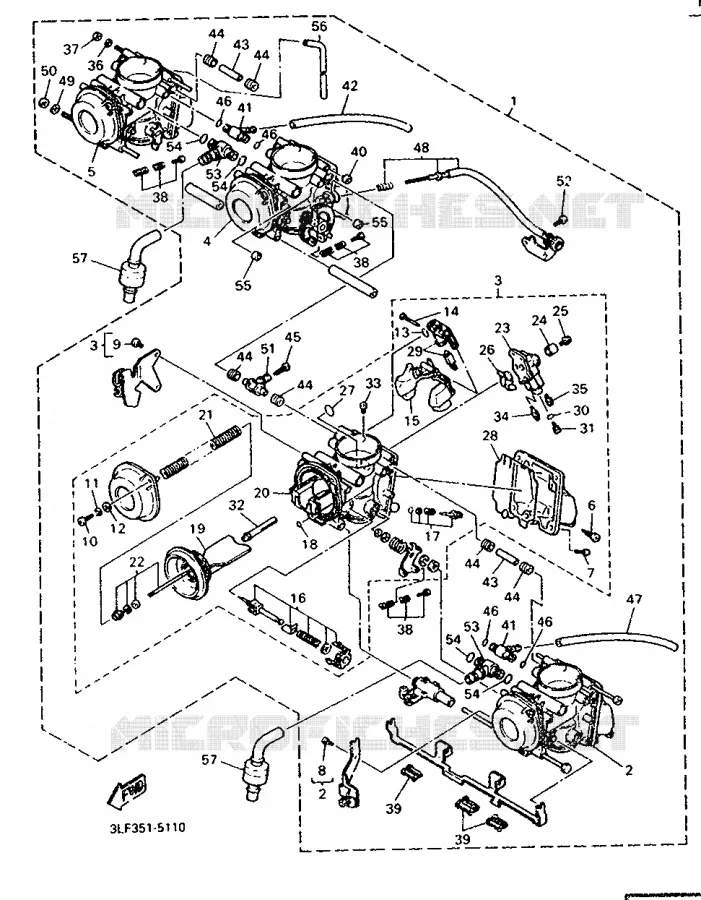 OPTIONELE ONDERDELEN - CARBURATEUR - FOR FINLAND / SWEDEN Yamaha MOTO 1000 1995 FZR  FZR1000