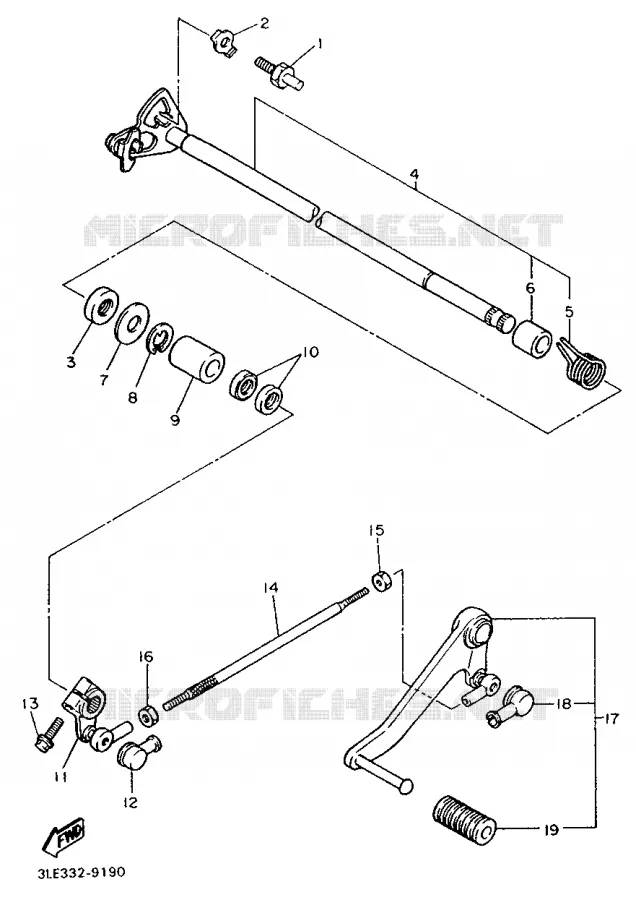 SCHAKEL STANG / PEDAAL Yamaha MOTO 1000 1989 FZR  FZR10000