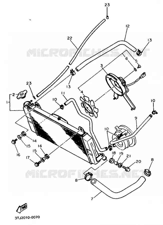 RADIATEUR / SLANG Yamaha MOTO 400 1992 FZR  FZR400RR