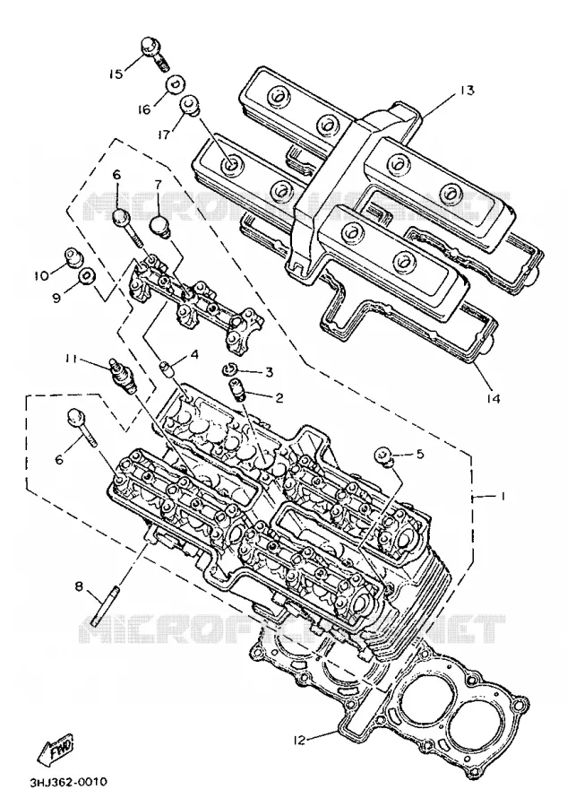CILINDERKOP Yamaha MOTO 500 1990 FZR  FZR500
