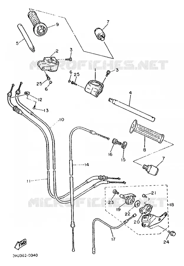 STUUR / KABEL Yamaha MOTO 500 1990 FZR  FZR500