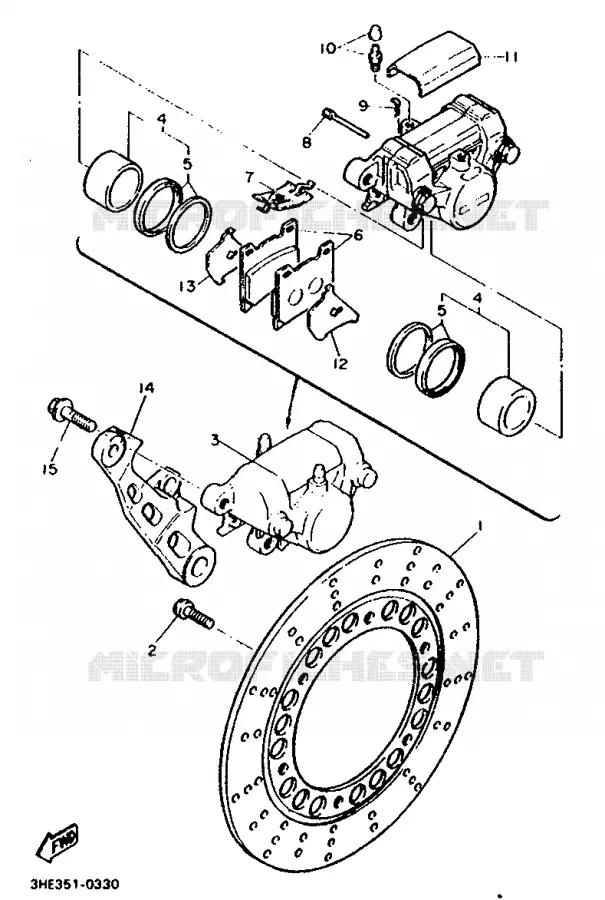REMKLAUW ACHTER Yamaha MOTO 600 1990 FZR  FZR600