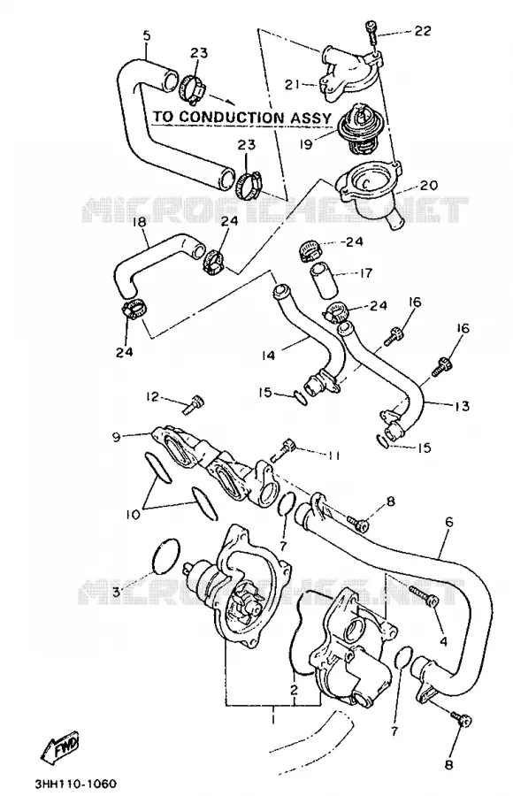 WATERPOMP Yamaha MOTO 600 1991 FZR  FZR600