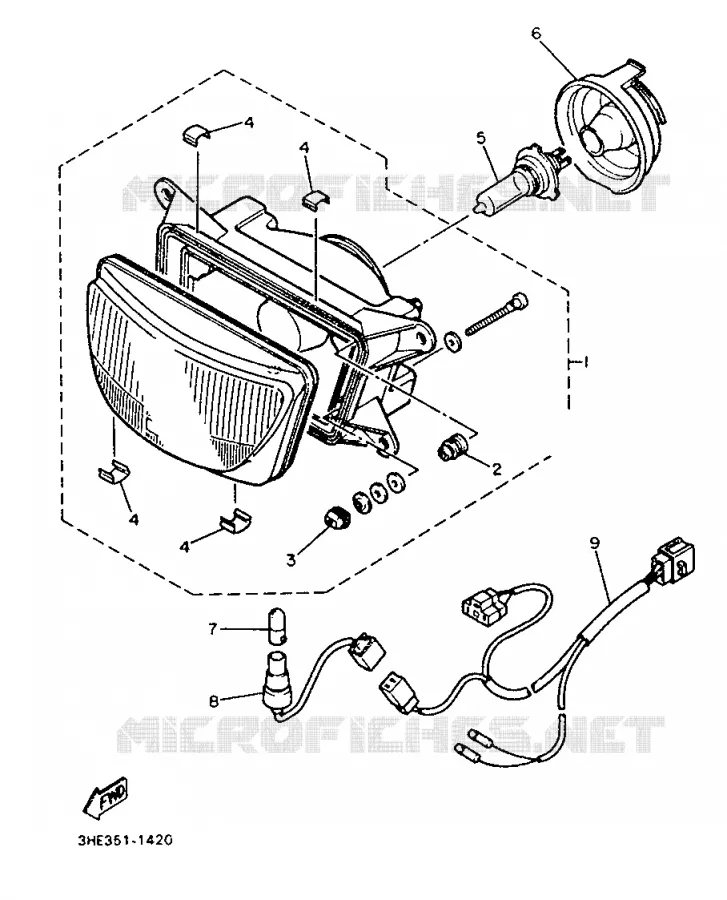 KOPLAMP Yamaha MOTO 600 1992 FZR  FZR600