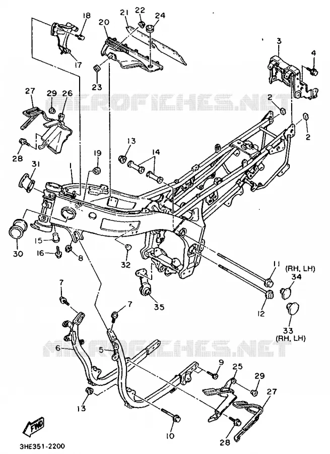 FRAME Yamaha MOTO 600 1992 FZR  FZR600