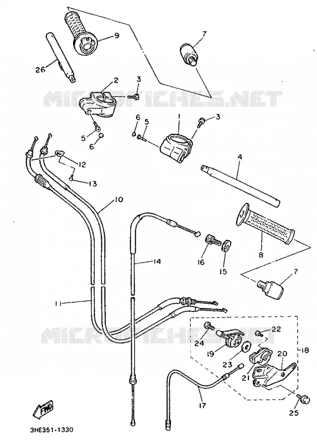 STUUR / KABEL Yamaha MOTO 600 1992 FZR  FZR600