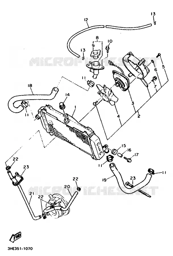 RADIATEUR / SLANG Yamaha MOTO 600 1993 FZR  FZR600