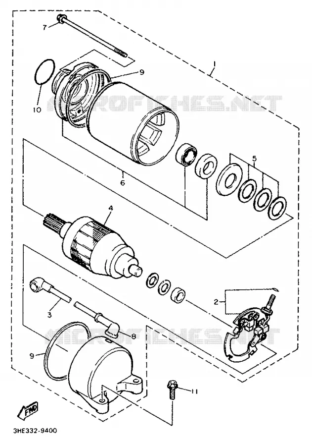 STARTMOTOR Yamaha MOTO 600 1993 FZR  FZR600