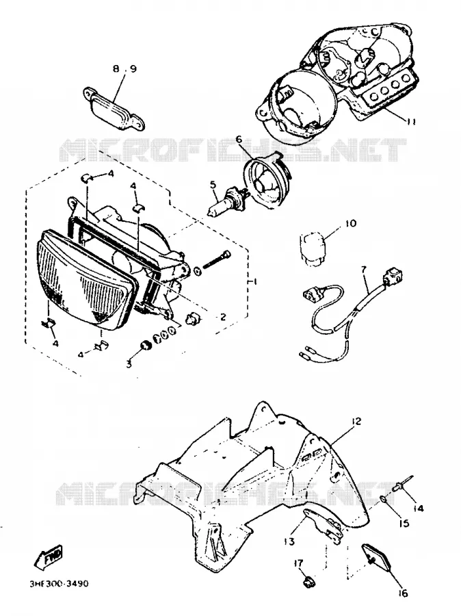ALTERNATIEF INLAAT / TELLER - FOR OCEANIA Yamaha MOTO 600 1993 FZR  FZR600
