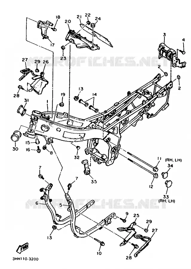 FRAME Yamaha MOTO 600 1993 FZR  FZR600