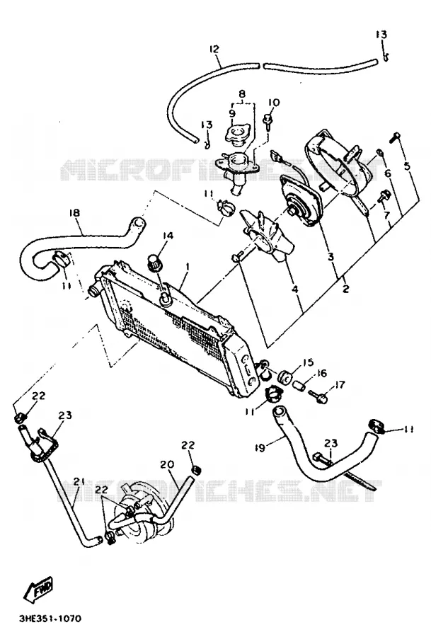 RADIATEUR / SLANG Yamaha MOTO 600 1991 FZR  FZR600H (67KW)