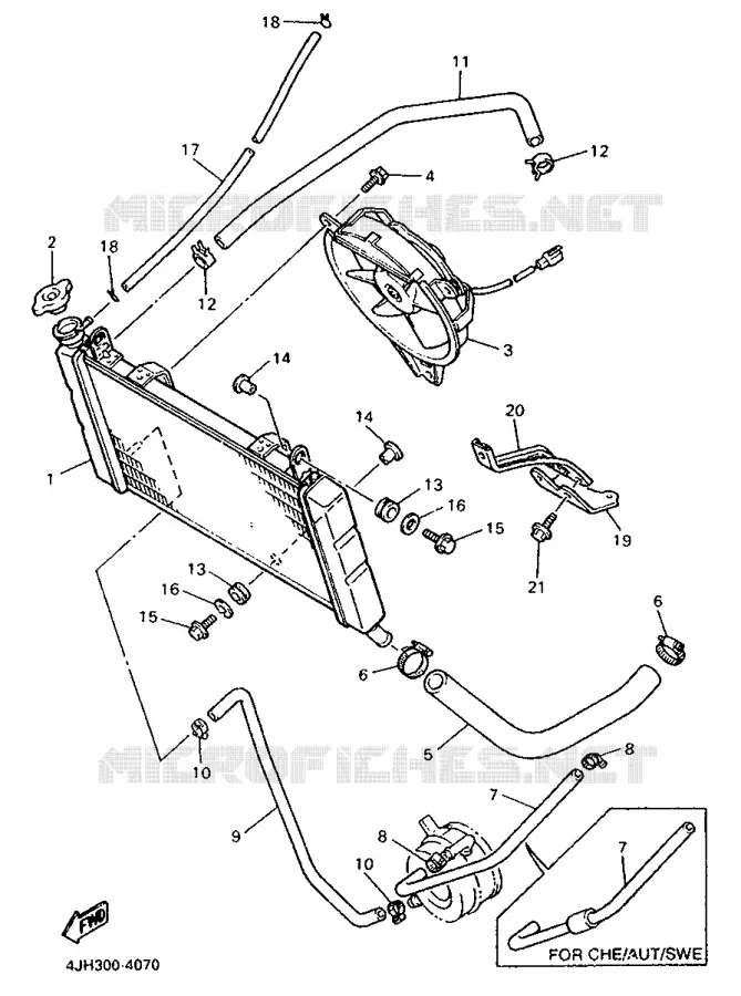 RADIATEUR / SLANG Yamaha MOTO 600 1995 FZR  FZR600R