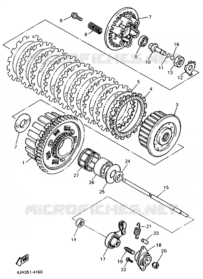 STARTMOTOR KOPPELINGS Yamaha MOTO 600 1995 FZR 25KW  FZR600R (25.0KW