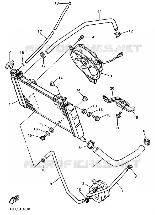 RADIATEUR / SLANG Yamaha MOTO 600 1994 FZR  FZR600R (72.1KW