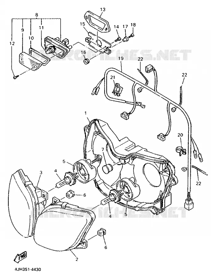 KOPLAMP Yamaha MOTO 600 1994 FZR  FZR600R (72.1KW