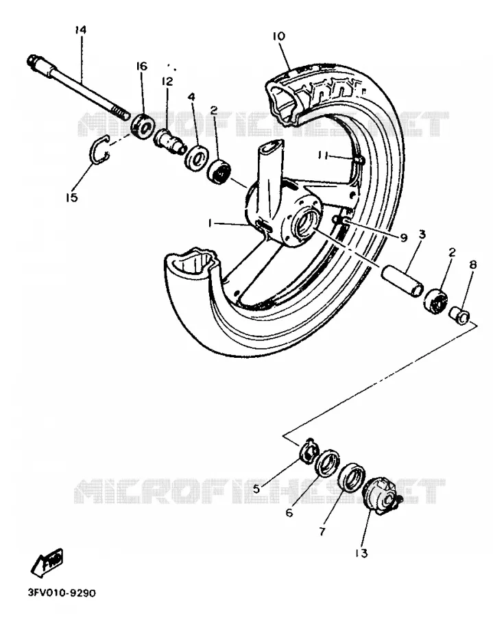 VOORWIEL Yamaha MOTO 750 1989 FZR  FZR750R