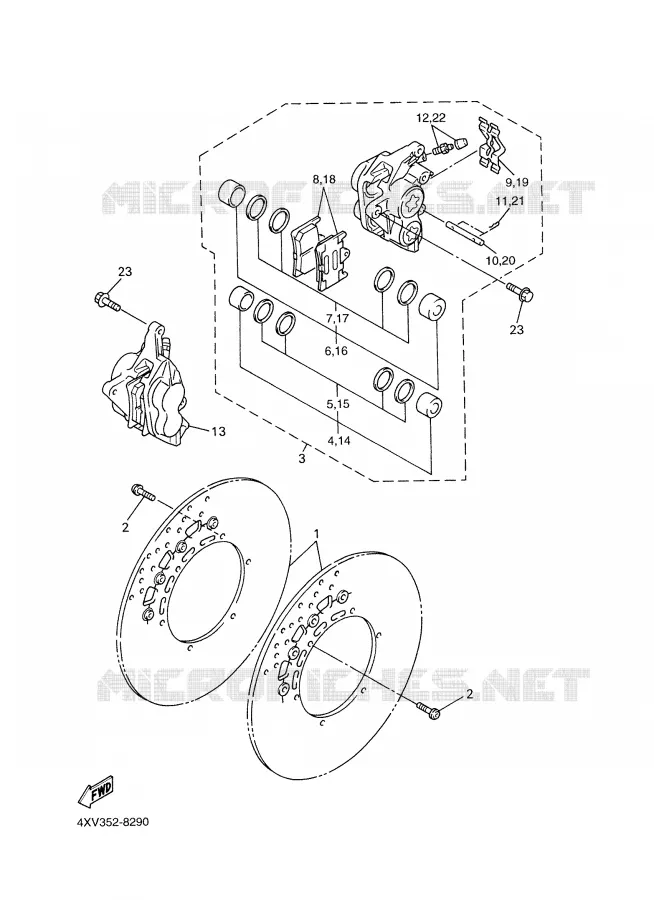 REMKLAUW VOOR Yamaha MOTO 1000 2001 FAZER  FZS1000