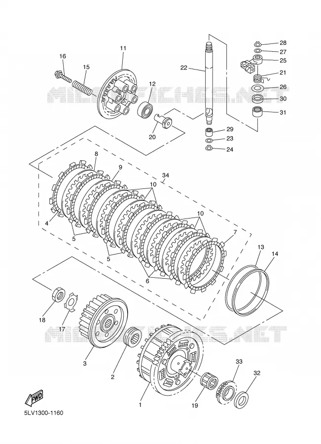 STARTMOTOR KOPPELINGS Yamaha MOTO 1000 2002 FAZER  FZS1000