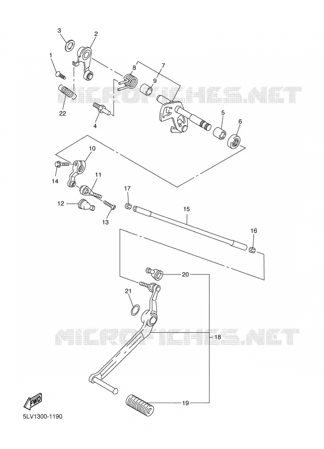 SCHAKEL STANG / PEDAAL Yamaha MOTO 1000 2002 FAZER  FZS1000
