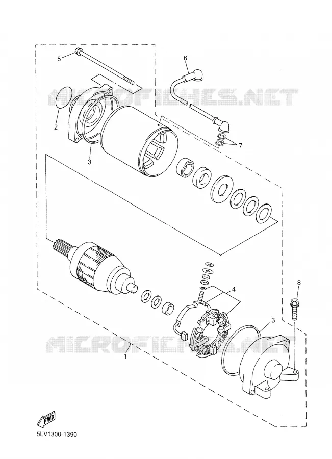 STARTMOTOR Yamaha MOTO 1000 2002 FAZER  FZS1000