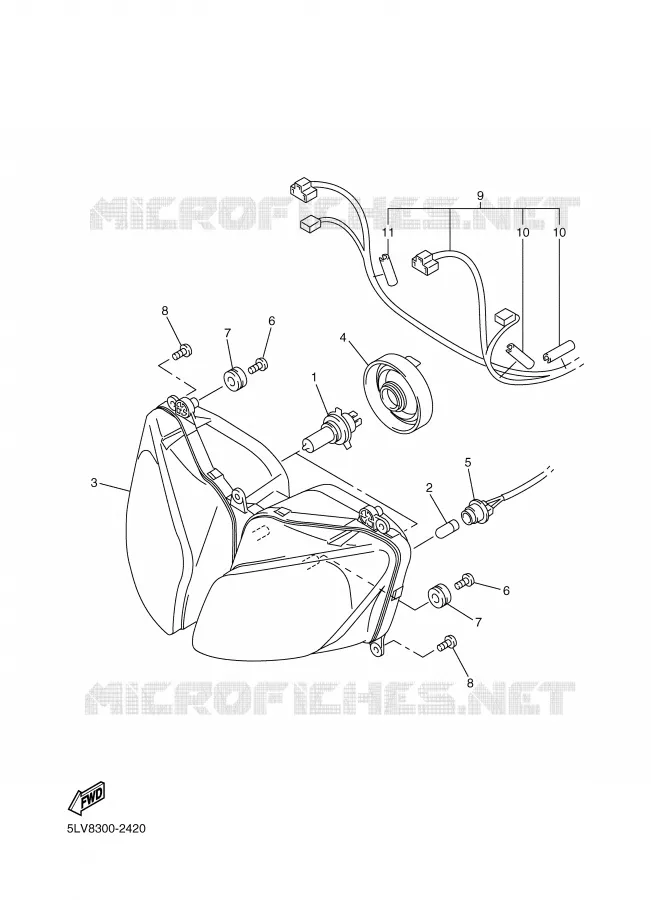 KOPLAMP Yamaha MOTO 1000 2003 FAZER  FZS1000