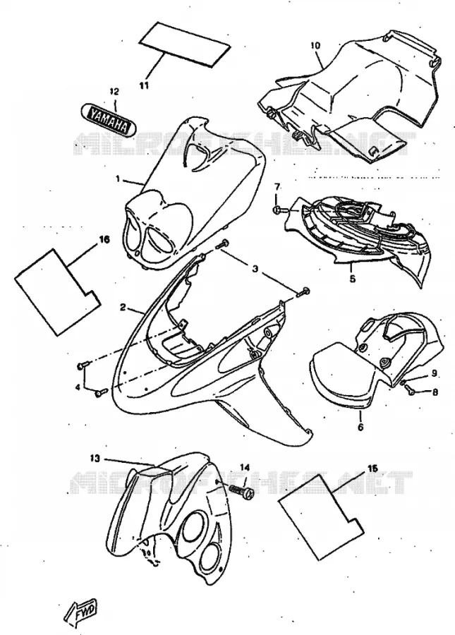 SPATBORD Yamaha SCOOTER 50 1998 BWS  CW50RSP