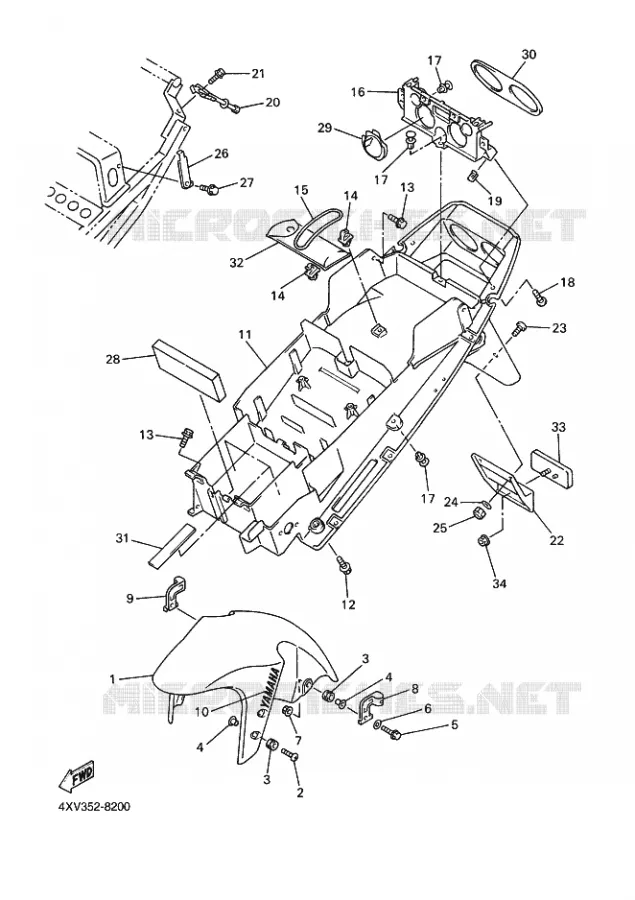 SPATBORD Yamaha MOTO 1000 1998 R1  YZF-R1 R1