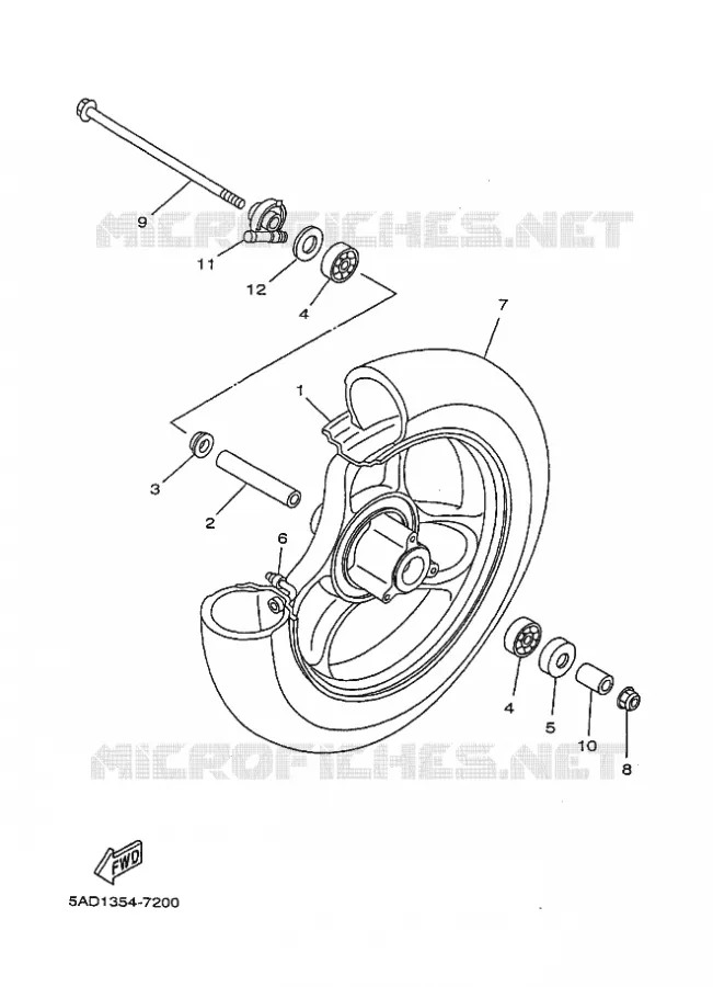 VOORWIEL Yamaha SCOOTER 50 1997 NEOS  YN50 YN50R