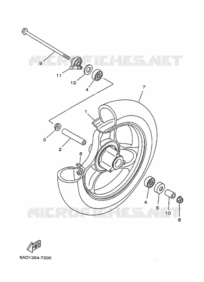 VOORWIEL Yamaha SCOOTER 50 1997 NEOS  YN50 YN50R