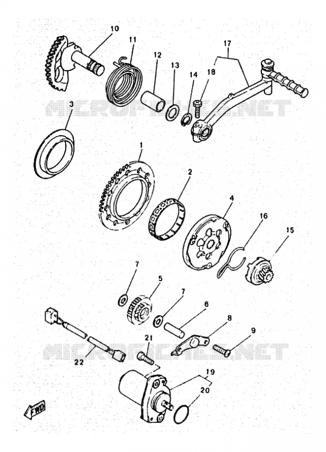 STARTMOTOR Yamaha SCOOTER 50 1997 OVETTO  YN50 OVETTO