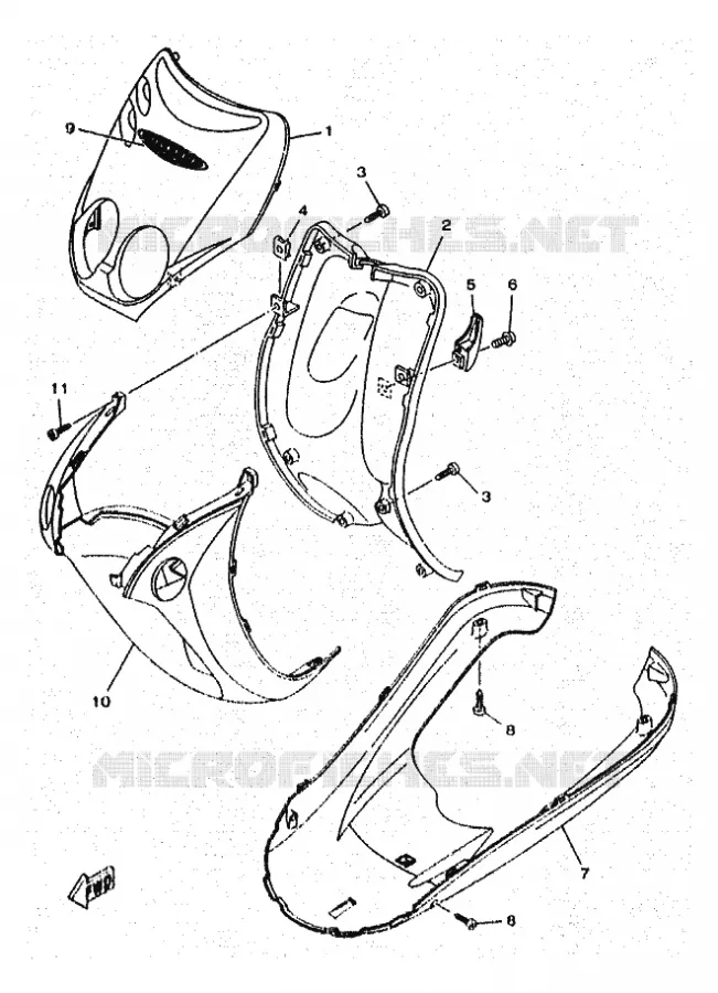 BEENSCHERM Yamaha SCOOTER 50 1997 OVETTO  YN50 OVETTO