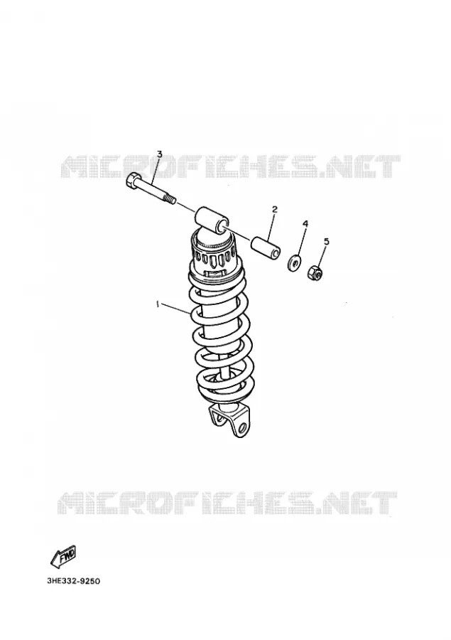 ACHTER SCHOKBREKER Yamaha MOTO 600 1996 FZR GENESIS  FZR600 FZR600RH GENESIS