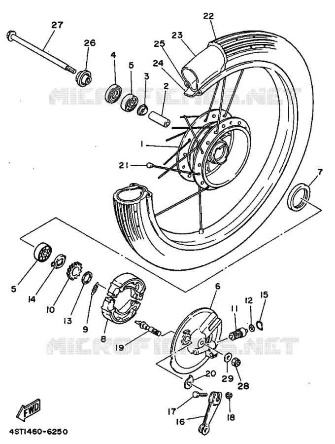 VOORWIEL Yamaha SCOOTER 105 1996 CRYPTON  T105E CRYPTON