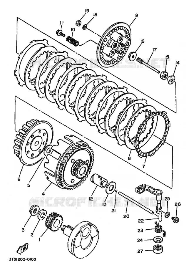 STARTMOTOR KOPPELINGS Yamaha MOTO 175 1995 DT  DT175
